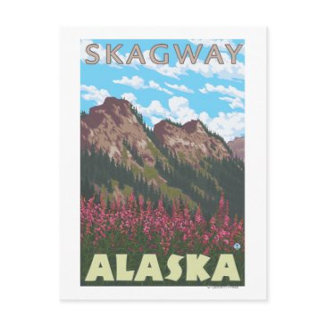 fireweed & mountains - skagway, alaska postinvitations