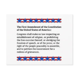 Small First Amendment Rights Postinvitations Front View
