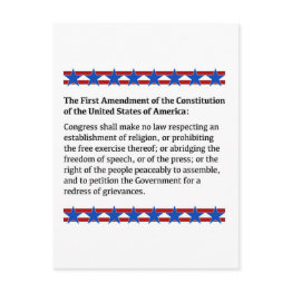 Small First Amendment Rights Postinvitations Front View