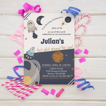 first birthday, first orbit around the sun! invitation