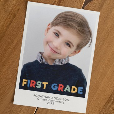 first grade school year photo keepsake invitations
