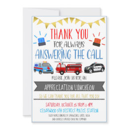 Small First Responder Appreciation Event Invite Front View
