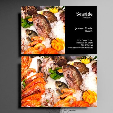 fish market in black background business invitations