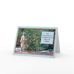 Small Fisherman On Banks Fishing/fathers Day Invitations Front View