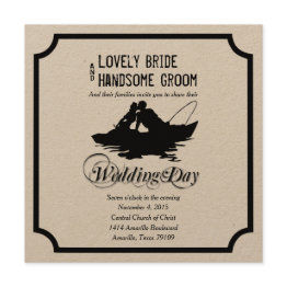 Small Fishing Lovers Great Catch Wedding Invitation Front View