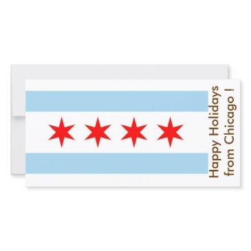 flag of chicago, happy holidays from u.s.a. holiday invitations