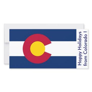 flag of colorado, happy holidays from u.s.a. holiday invitations