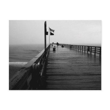 flagler beach pier black and white photography postinvitations