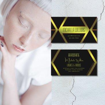 flashy black geometric yellow shimmer professional business invitations