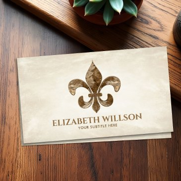 fleur-de-lis ornament vintage gold business invitations