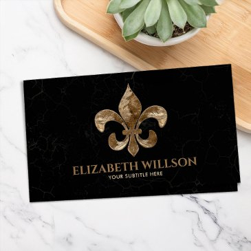 fleur-de-lis ornament vintage gold business invitations