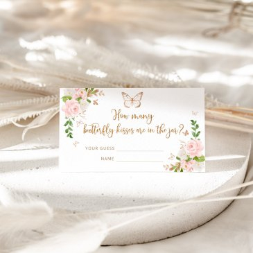 floral blush gold guess how many butterfly kisses enclosure invitations