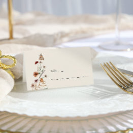 Small Floral Boho Wedding Place Invitations Front View