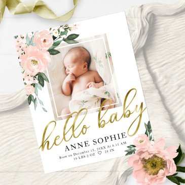 floral budget birth announcement thank you invitations