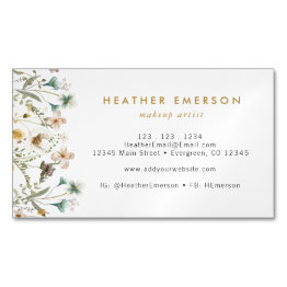 Small Floral Business Invitations Magnet Front View