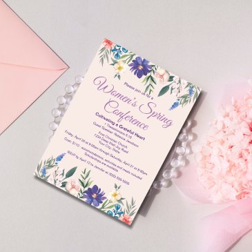 floral church women's retreat conference or event invitation