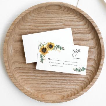 floral eucalyptus sunflower wedding rsvp enclosure invitations