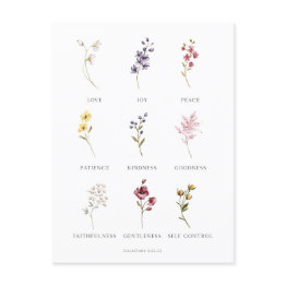 Small Floral Fruit Of The Spirit Galatians 5 Postinvitations Front View