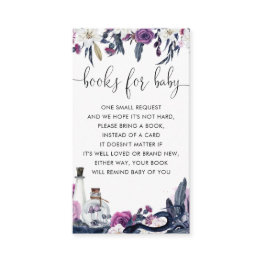 Small Floral Halloween Skull Snake Books For Baby Shower Enclosure Invitations Front View