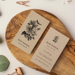 Small Floral Kraft | Vertical Business Invitations Front View