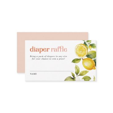 floral lemon | baby shower diaper raffle ticket enclosure invitations