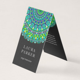 Small Floral Ornate Mandala Business Invitations Front View