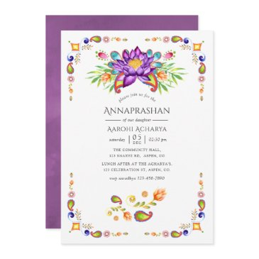 floral paisley annaprashan first rice ceremony invitation