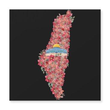 floral palestine map dome of rock al quads gift