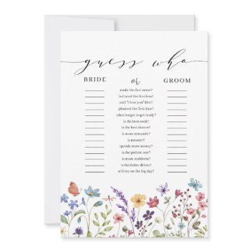 floral spring summer guess who bridal shower game invitation