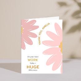 Small Flower Employee Staff Appreciation Thank You Invitations Front View