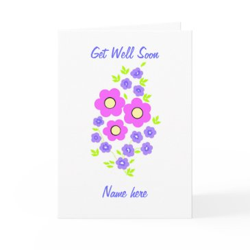 flower get well soon invitations add name front