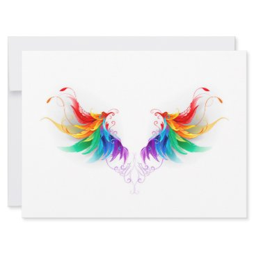 fluffy rainbow wings save the date