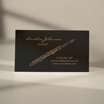 flute black & gold elegant business invitations