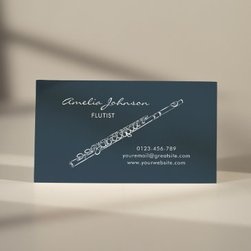 flute navy blue elegant professional business invitations