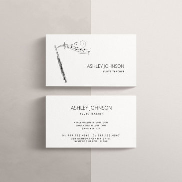 flute teacher soloist black & white business invitations