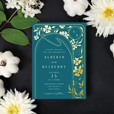 foil art nouveau arch foil invitation