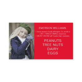 Small Food Allergy Alert Personalized Chef Playdate Invitations Front View