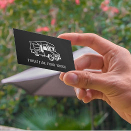 Small Food Truck Logo Business Invitations Front View