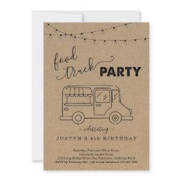 Small Food Truck Party Birthday Graduation Etc Invitation Front View