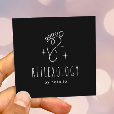 foot reflexology massage therapy cute foot spa square business invitations