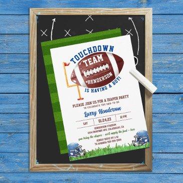 football diaper party invitation
