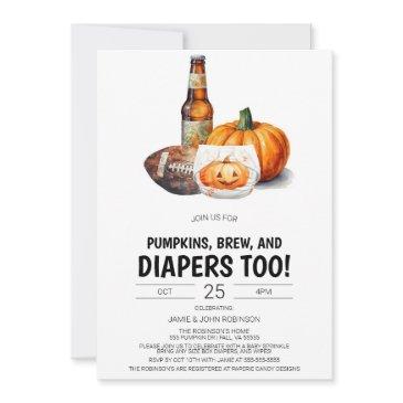 football diaper shower invitation, pumpkin beer invitation