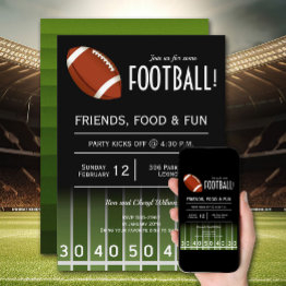 Small Football Field Invitation Front View