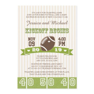 football kickoff couples baby shower invitation