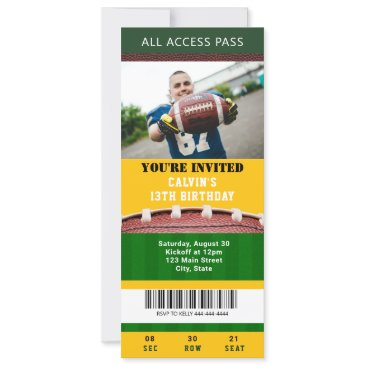 football ticket birthday invitation