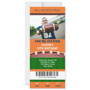 football ticket birthday invitation
