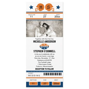 football ticket wedding invitation