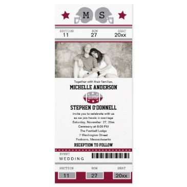 football ticket wedding invitation