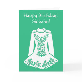 Small For Irish Dancers Dancing Dress Themed Birthday Invitations Front View