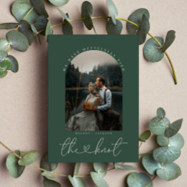 Small Forest Green | Photo Elopement Announcement Front View
